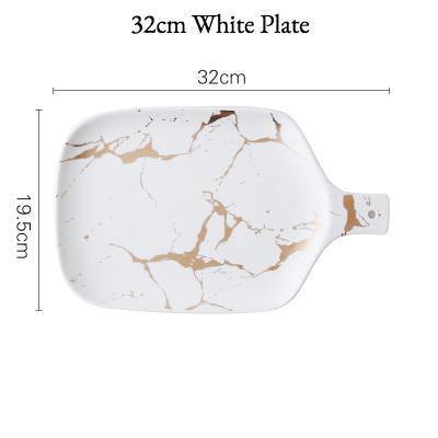 Gold Marble Glazed Ceramics - Nordic Side - 