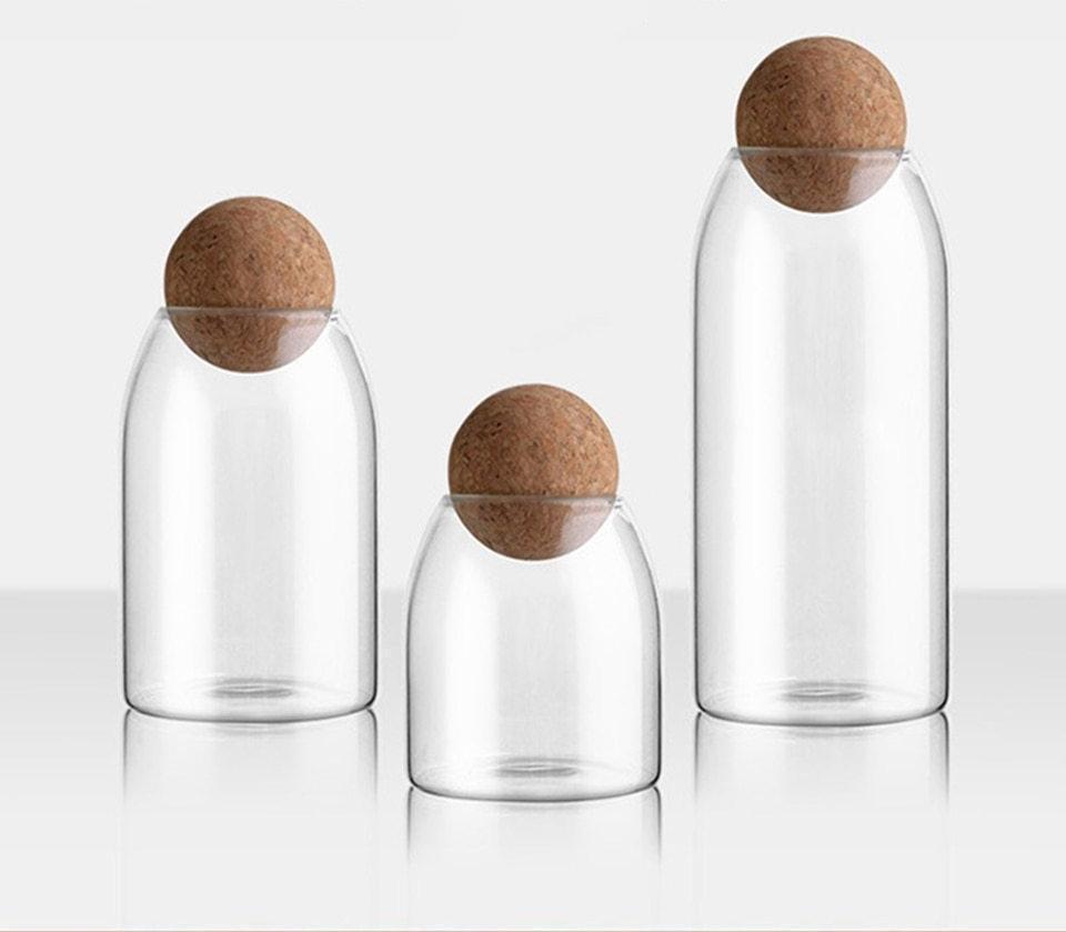 Palo - Modern Nordic Round Cork Storage Jar - Nordic Side - 01-16