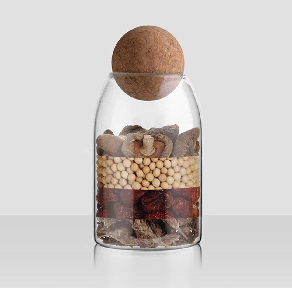 Palo - Modern Nordic Round Cork Storage Jar - Nordic Side - 01-16