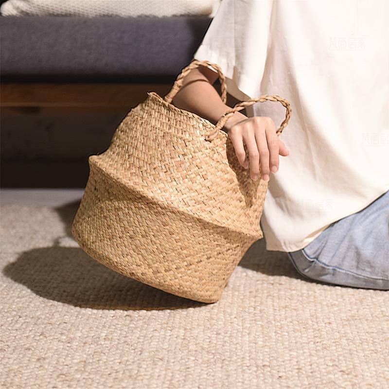 Foldable Woven Bamboo Storage Basket - Nordic Side - 11-23