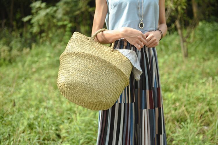 Foldable Woven Bamboo Storage Basket - Nordic Side - 11-23