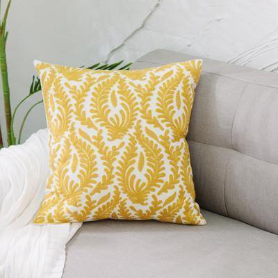 Yellow Classic Embroidery Cushions - Nordic Side - 