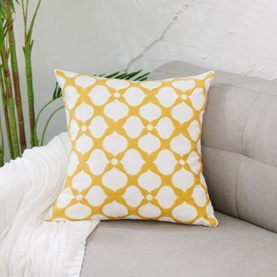 Yellow Classic Embroidery Cushions - Nordic Side - 