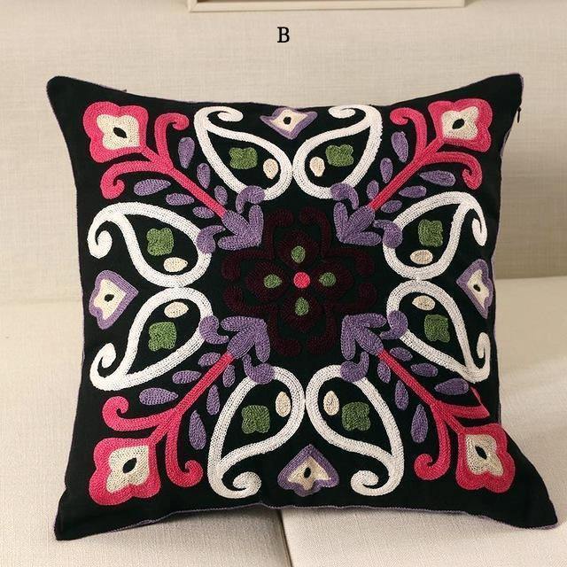 Embroidered Geometric Cushions - Nordic Side - 