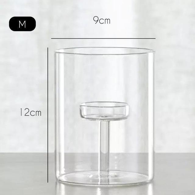 Modern Glass Art Candleholder - Nordic Side - 