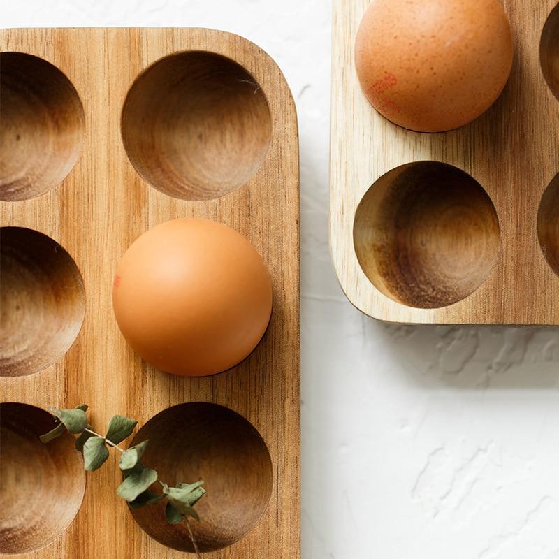 Wooden Egg Storage Box Organizer