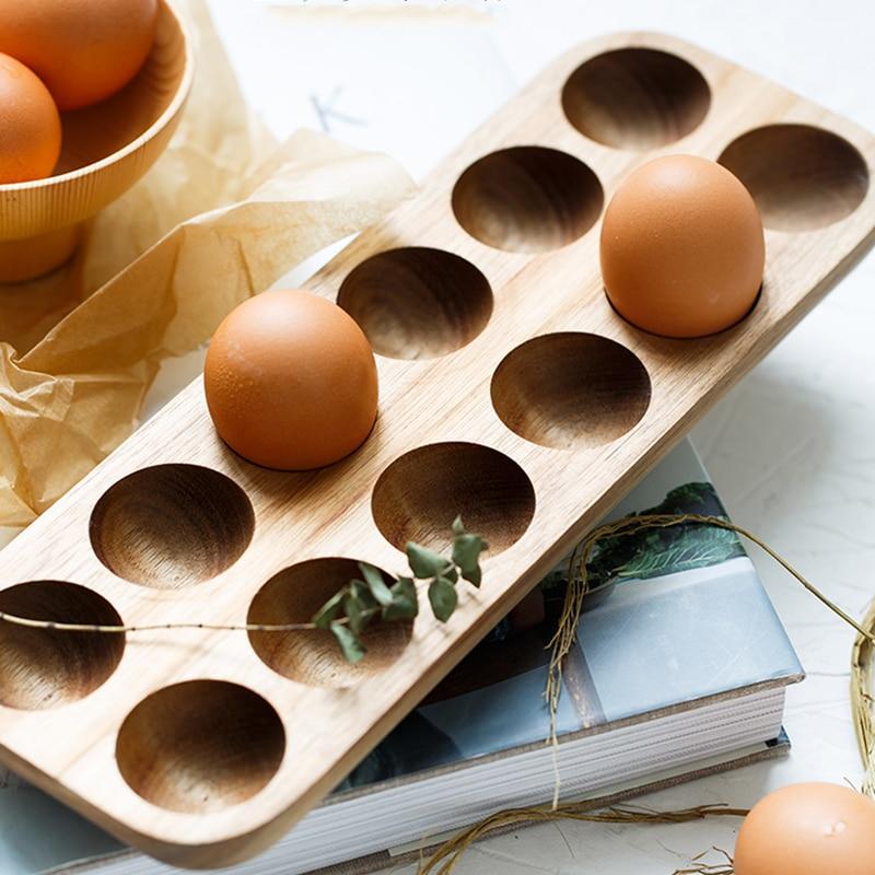 Wooden Egg Storage Box Organizer