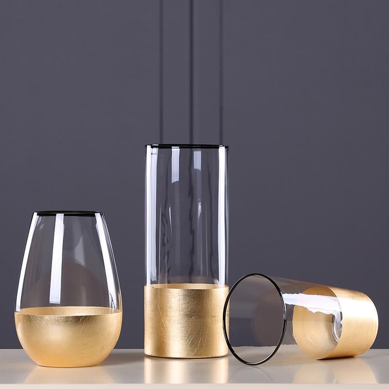 Gold Foiled Glass Vase - Nordic Side - 