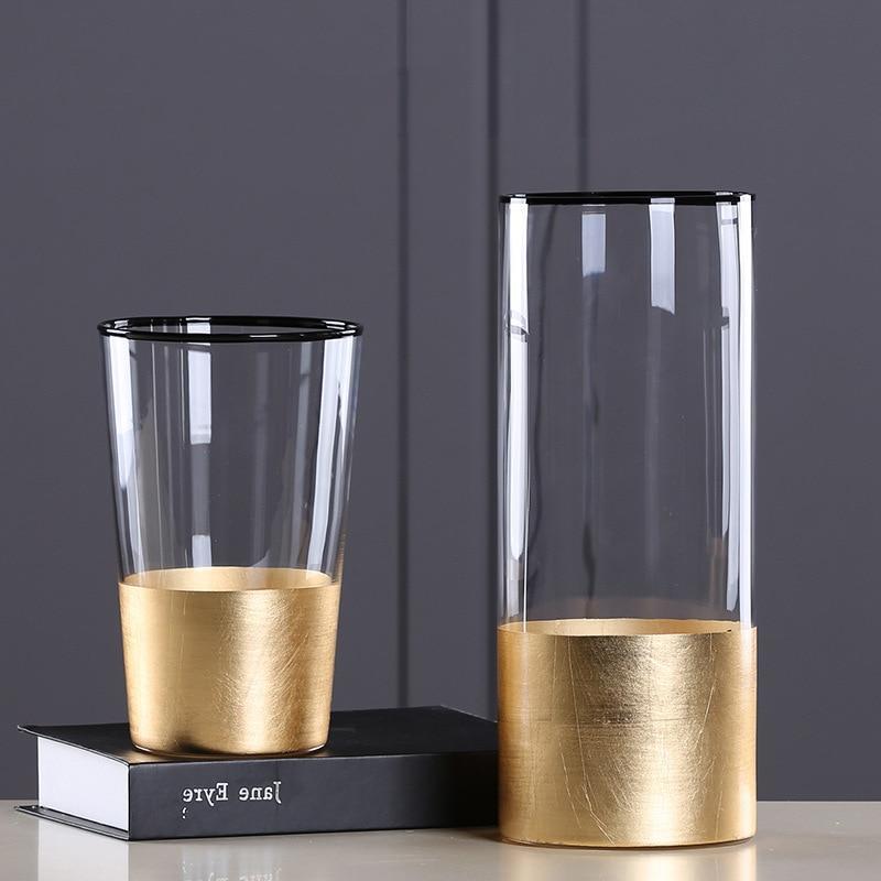 Gold Foiled Glass Vase - Nordic Side - 