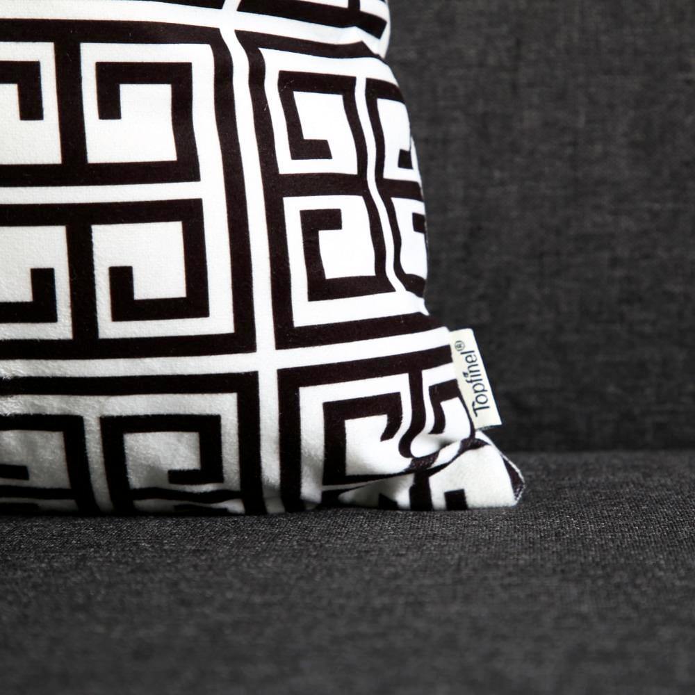 B&W Geometric Cushion Cover - Nordic Side - 