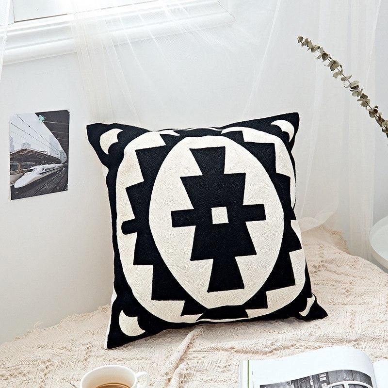 Black & White Embroidery Cushions - Nordic Side - 