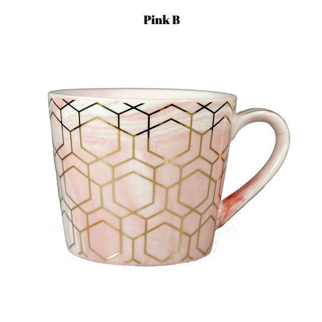 Geometric Gold Line Marble Mug - Nordic Side - 