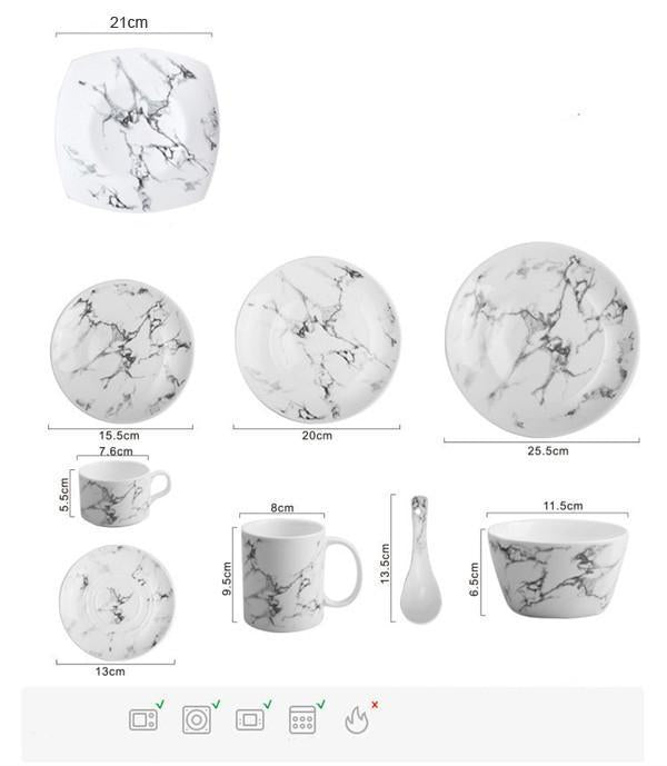 Basic Marble Dinnerware - Nordic Side - 