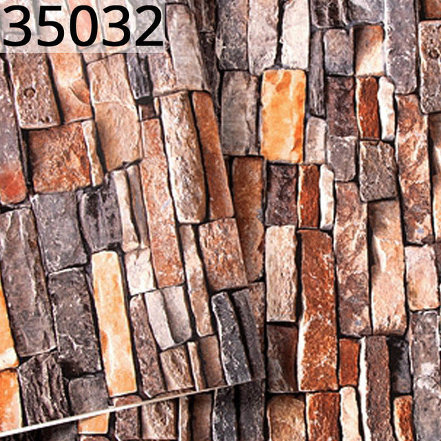 Vintage Stone 3D Brick Wallpaper