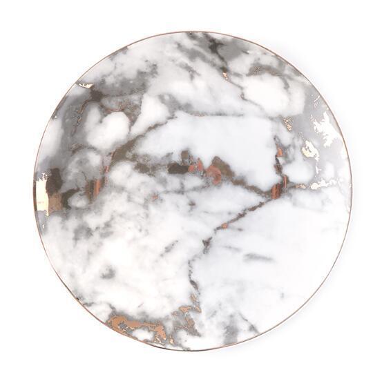 Set of 4 Unique Marble Ceramic Dinner Plates - Nordic Side - 12-07, feed-cl0-over-80-dollars