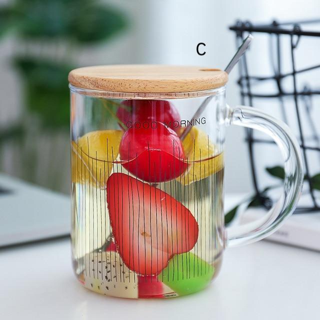 Simple Grid Glass Cup - Nordic Side - 