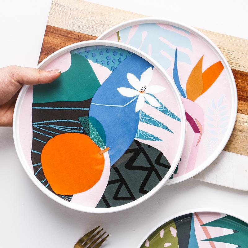 Abstract Floral Plates - Nordic Side - 