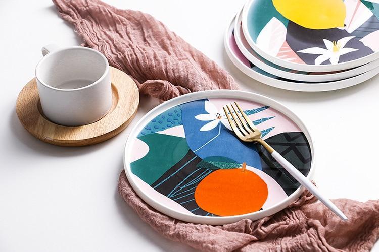 Abstract Floral Plates - Nordic Side - 