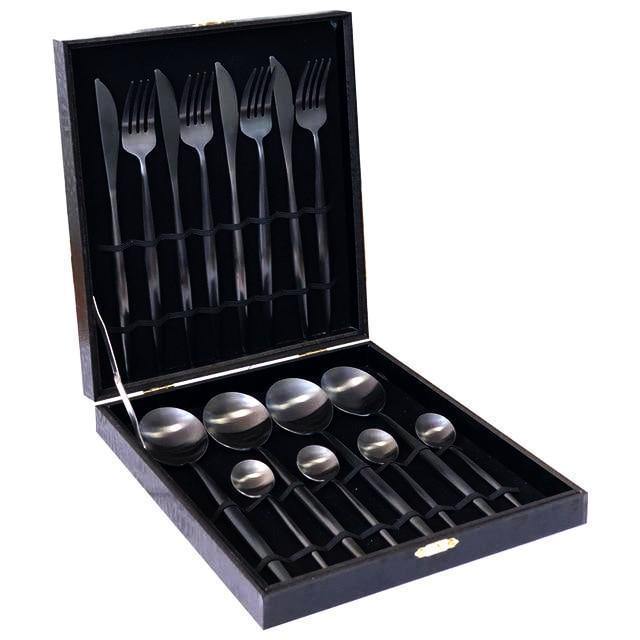 16 Pieces Metal Cutlery Set with Gift Box - Nordic Side - 