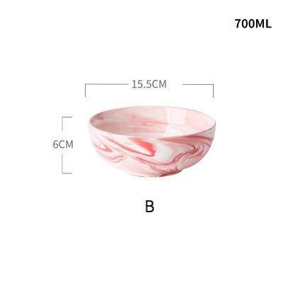 Pink & Grey Marble Bowl - Nordic Side - 