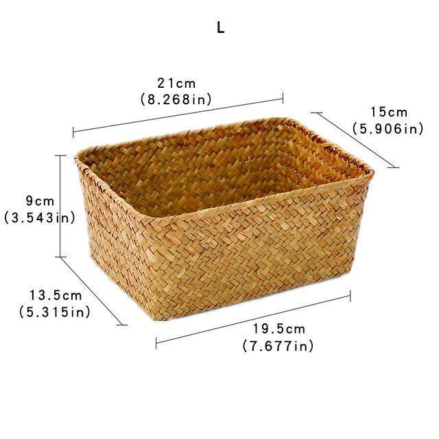 Straw Weaving Square Storage - Nordic Side - 