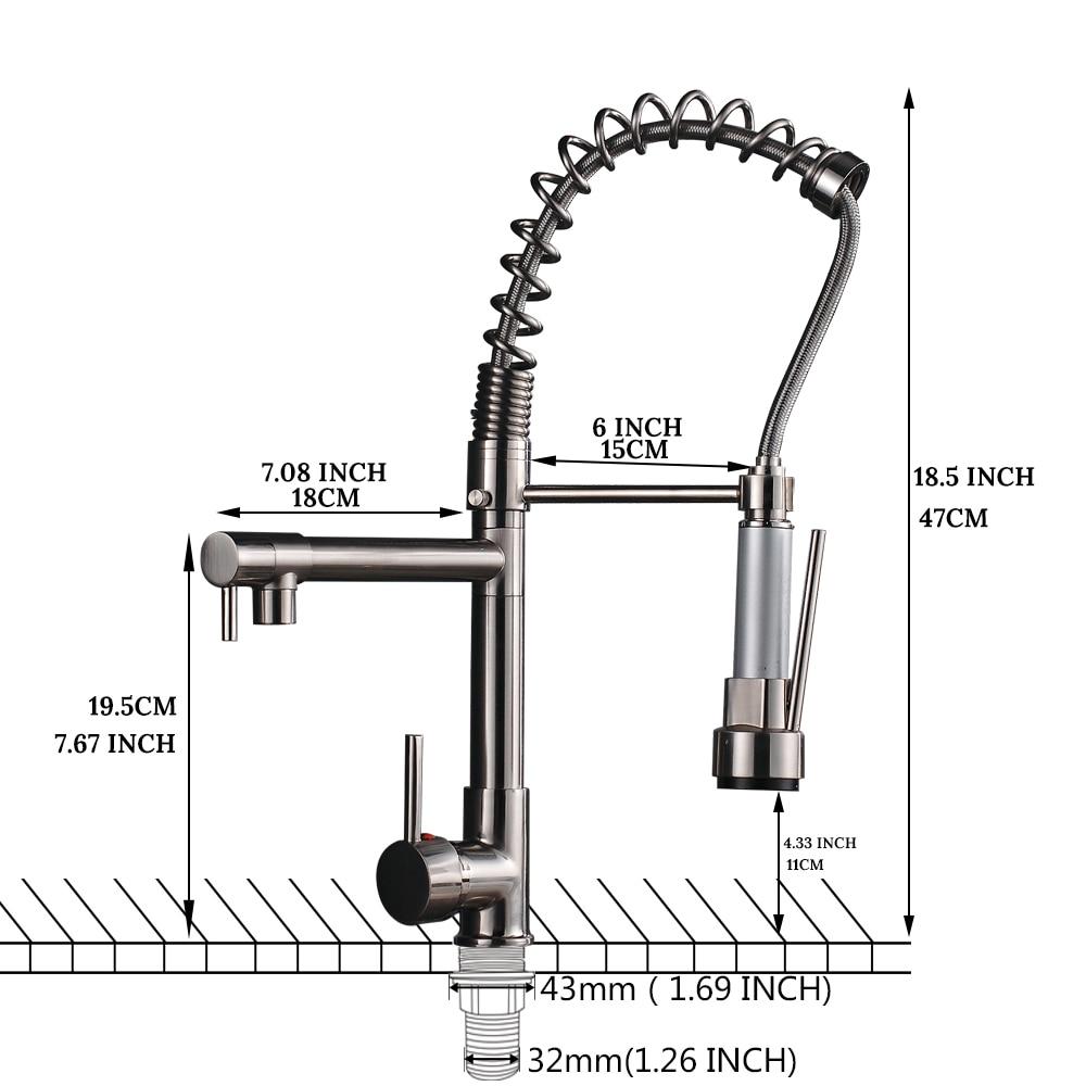 Carylon - LED Kitchen Spring Deck Mounted Faucet - Nordic Side - 03-19