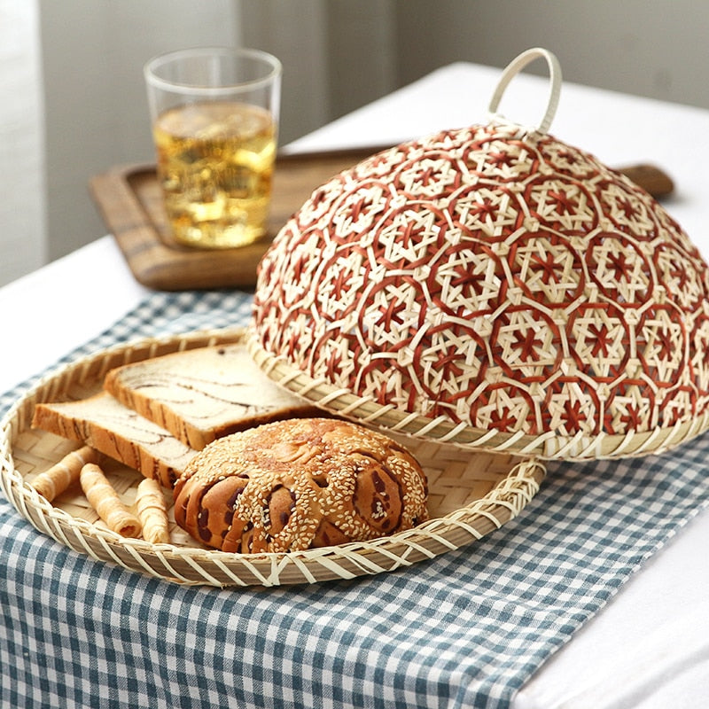 Bamboo Rattan Storage Stand with Lid