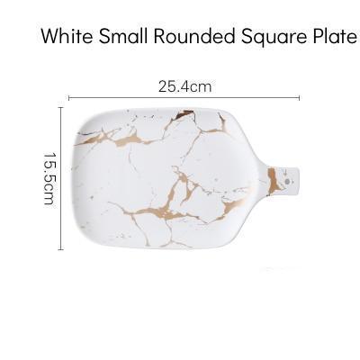 Golden Inlay Marble Octagonal Plates - Nordic Side - 