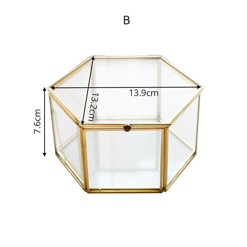 Hexagonal Glass Golden Organiser - Nordic Side - 