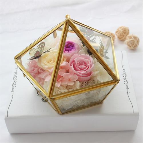 Hexagonal Glass Golden Organiser - Nordic Side - 