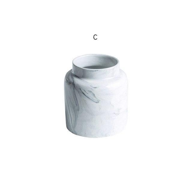 Coloured Marble Ceramic Mini Pot - Nordic Side - 