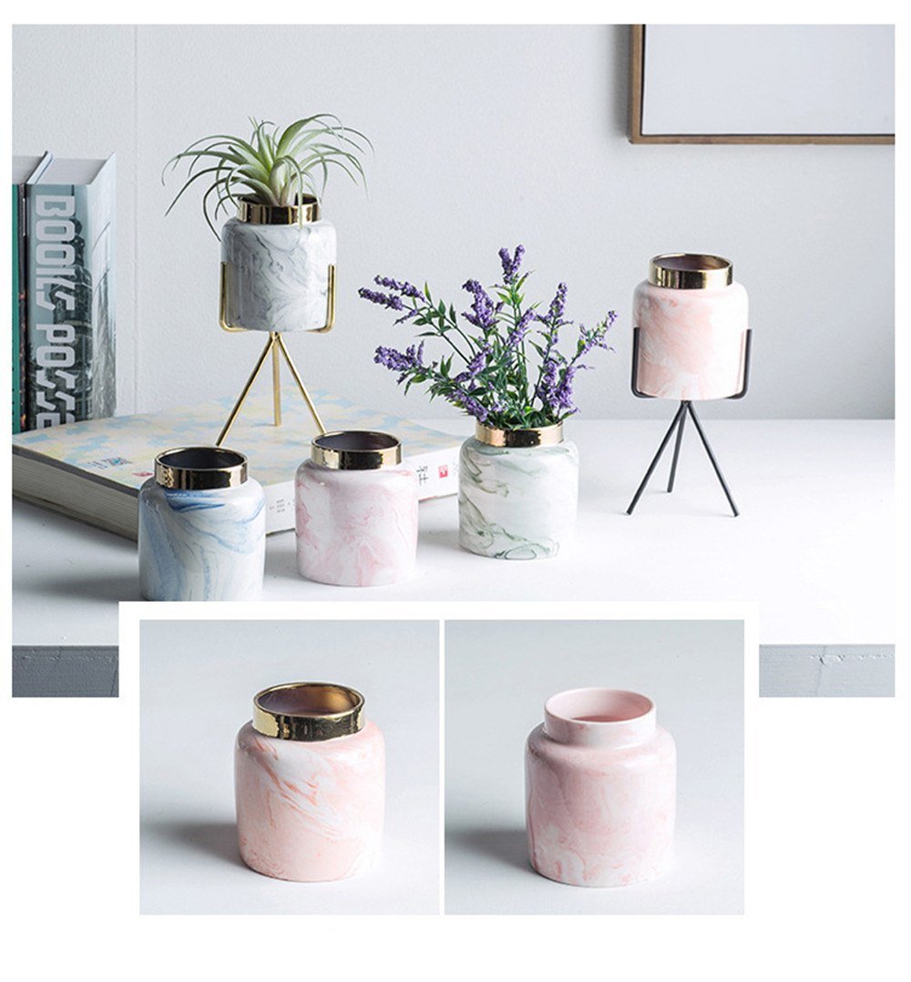 Coloured Marble Ceramic Mini Pot - Nordic Side - 