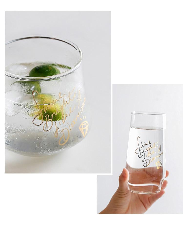 Diamond Letter Glass Cup - Nordic Side - 