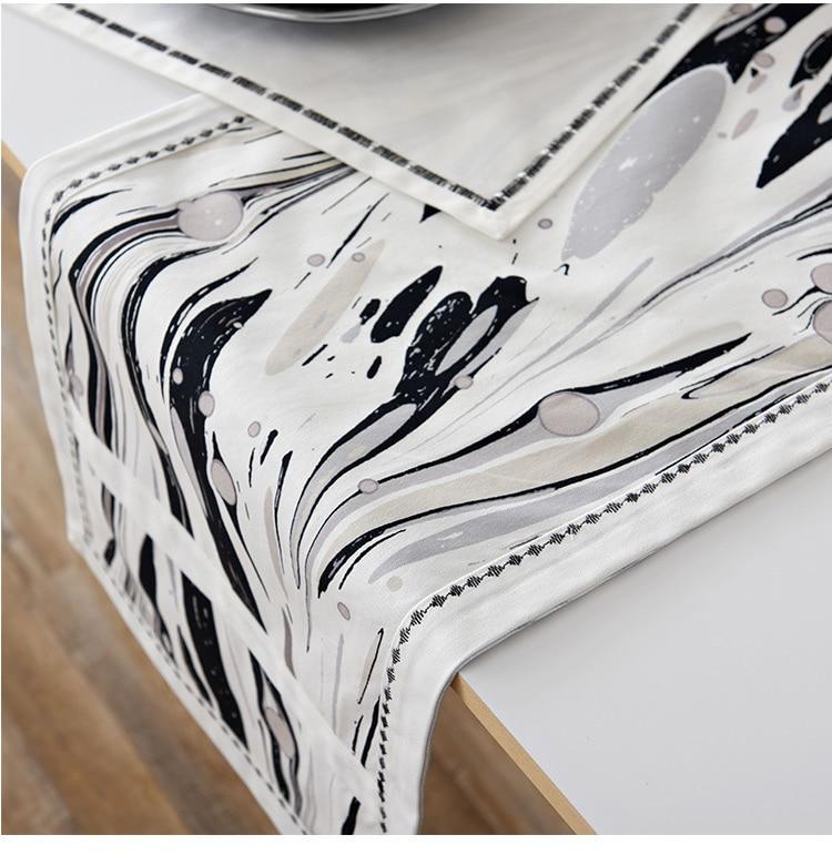 Cotton Grey Paint Table Runner - Nordic Side - 