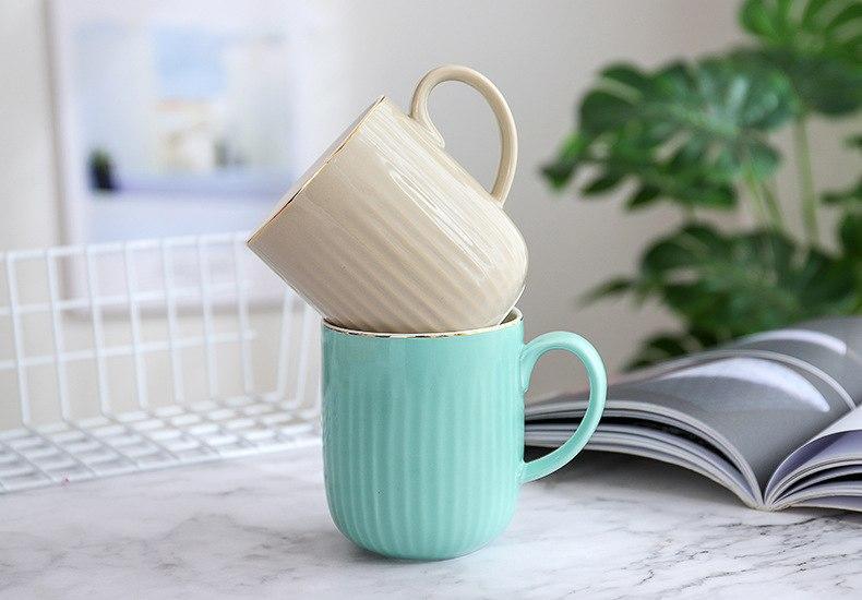 Gold Rim Macaron Mug - Nordic Side - 