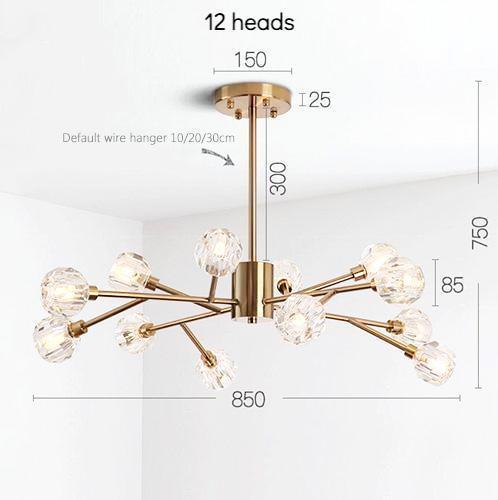 Crystal Shade Branch Chandelier - Nordic Side - 