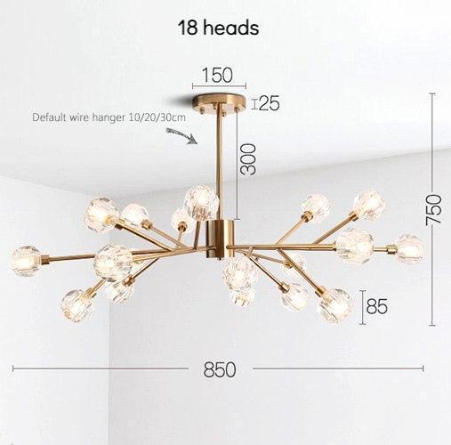 Crystal Shade Branch Chandelier - Nordic Side - 