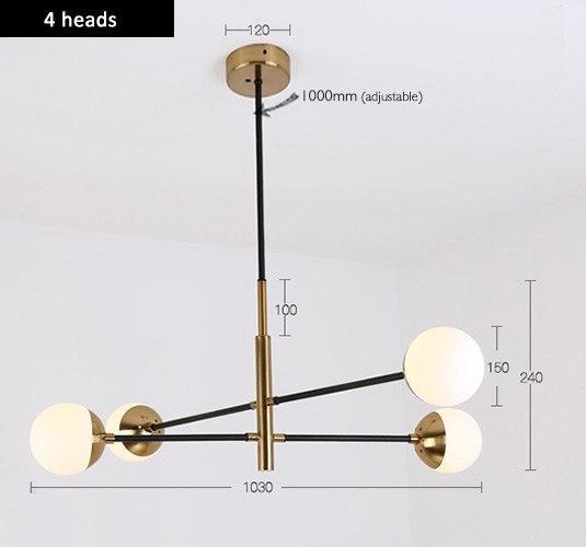 Gold & Black Iron Chandelier - Nordic Side - 