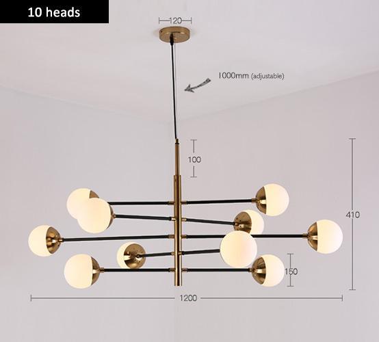 Gold & Black Iron Chandelier - Nordic Side - 