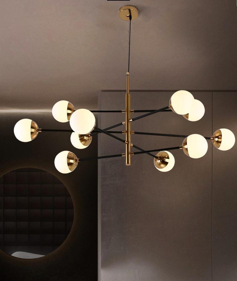 Gold & Black Iron Chandelier - Nordic Side - 