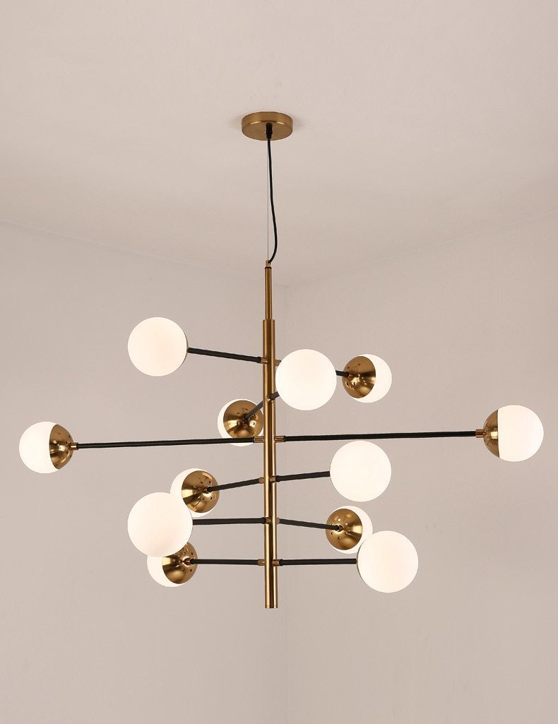 Gold & Black Iron Chandelier - Nordic Side - 