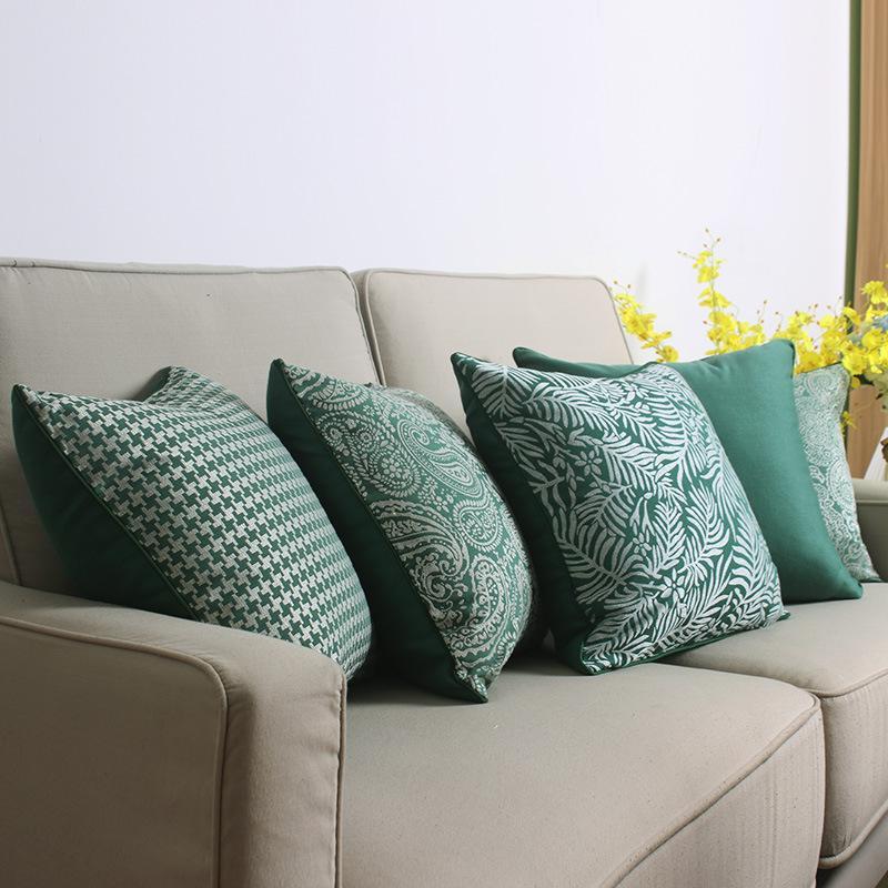 Green Vintage Pattern Cushion Covers - Nordic Side - 