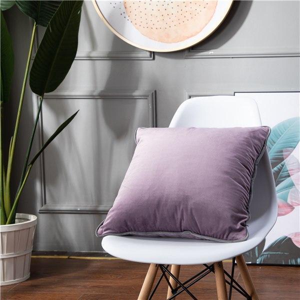 Strong Piped Velvet Cushion Cover - Nordic Side - 