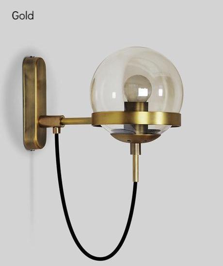 Retro Black & Gold Wall Light - Nordic Side - 