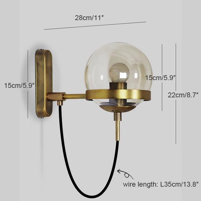 Retro Black & Gold Wall Light - Nordic Side - 