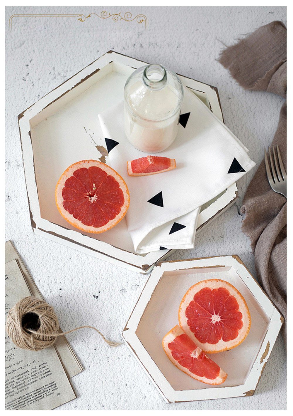 Retro Hexagonal Tray - Nordic Side - 