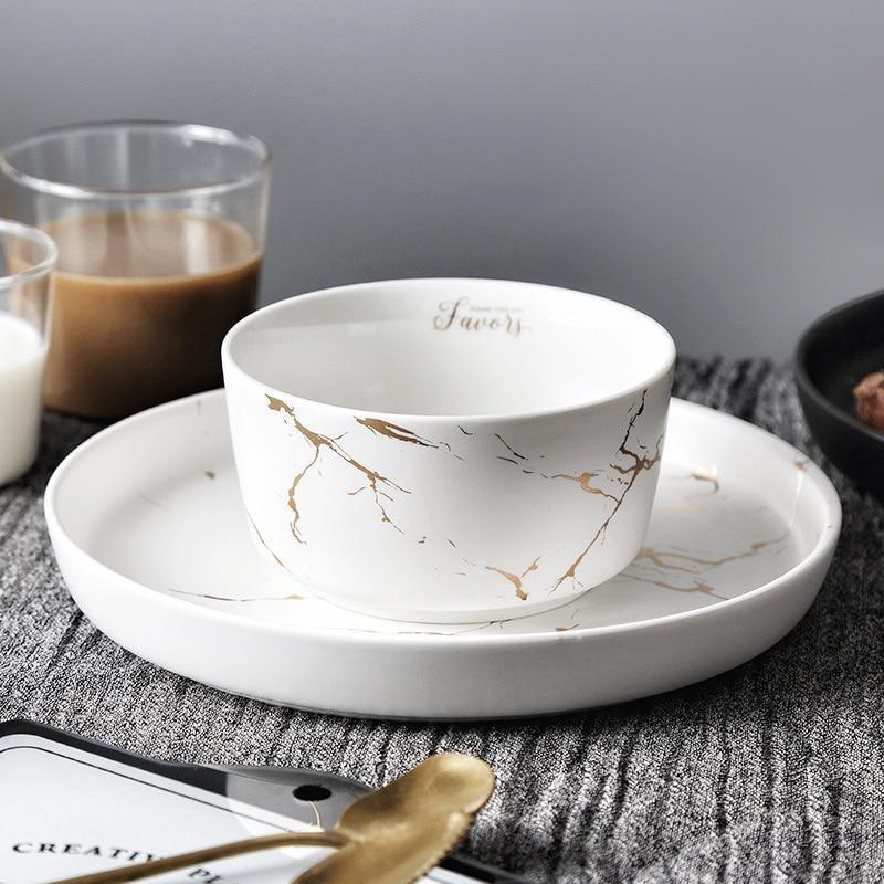 Marble Black & White Bowl - Nordic Side - 