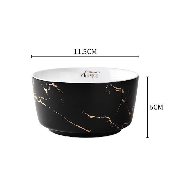 Marble Black & White Bowl - Nordic Side - 