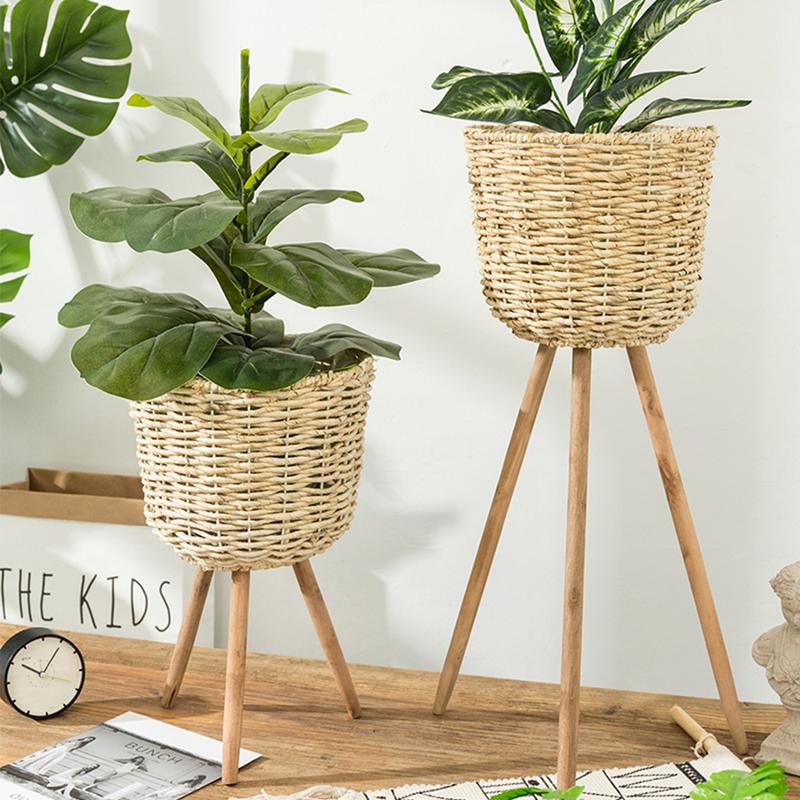 Bamboo standing Storage Planter