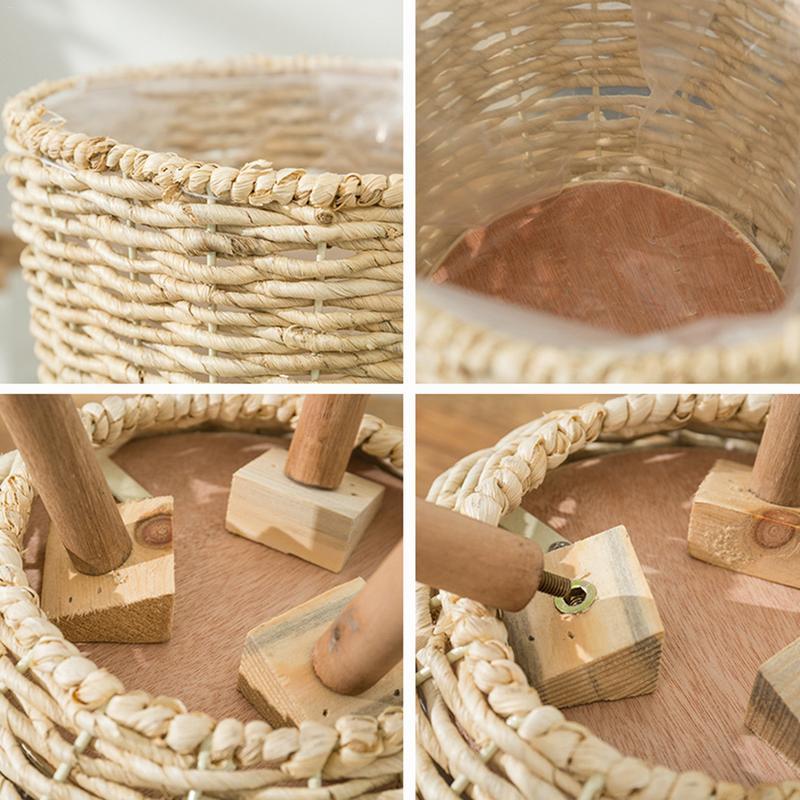 Ottilie - Handmade Bamboo Standing Basket - Nordic Side - 08-06, modern-farmhouse